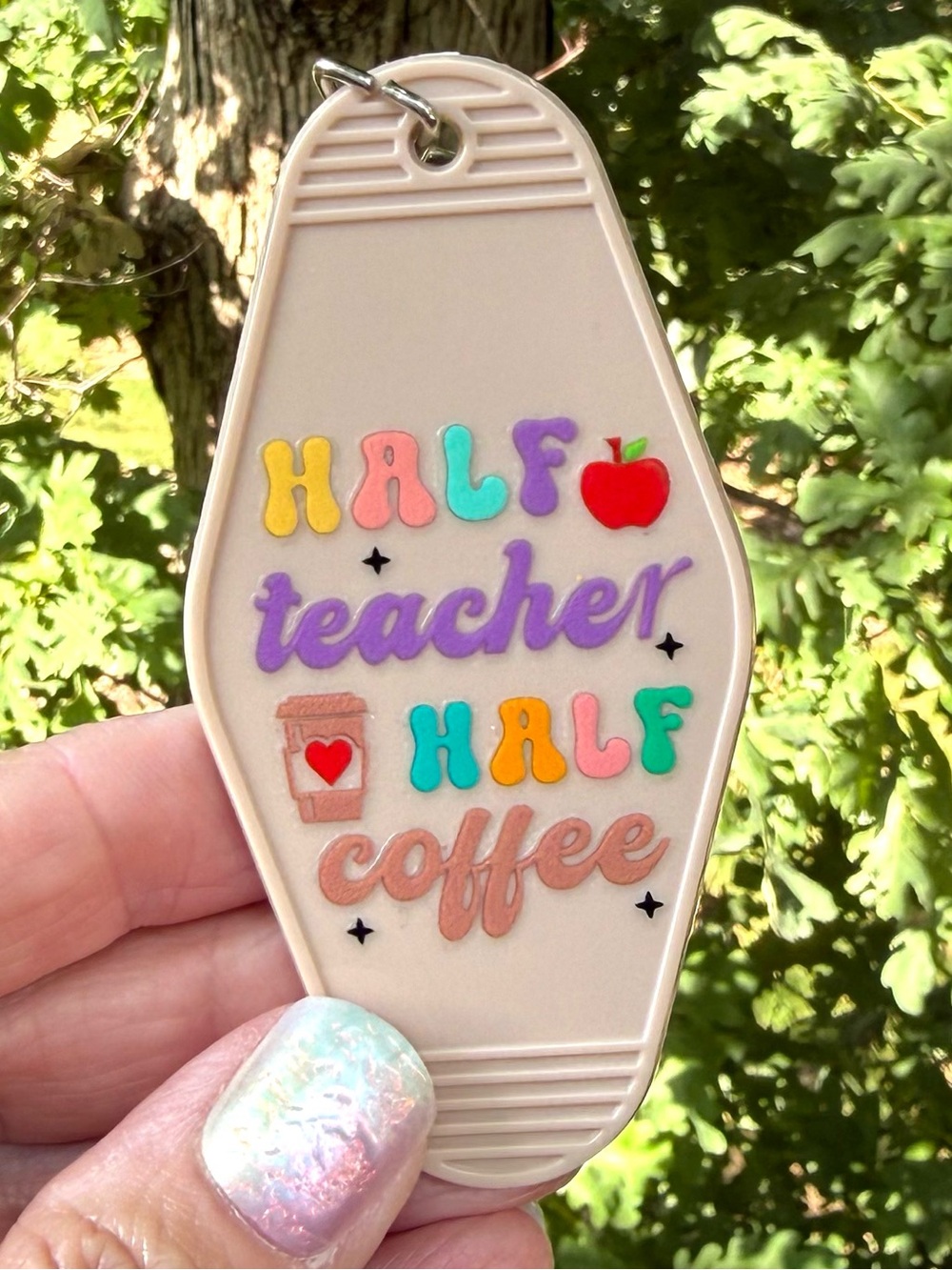 Vintage style motel key 3.5” keychain teacher gift idea